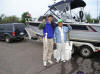 Haj i me Nakamura and Yoshiyuki Isome with two of their Lake Trout