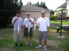 Ian Connon, Les Connon, and Albert Salas with some of the day's catch of Lakers.