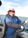 Beth Ann Lorsbach catching a Laker on Lake Superior
